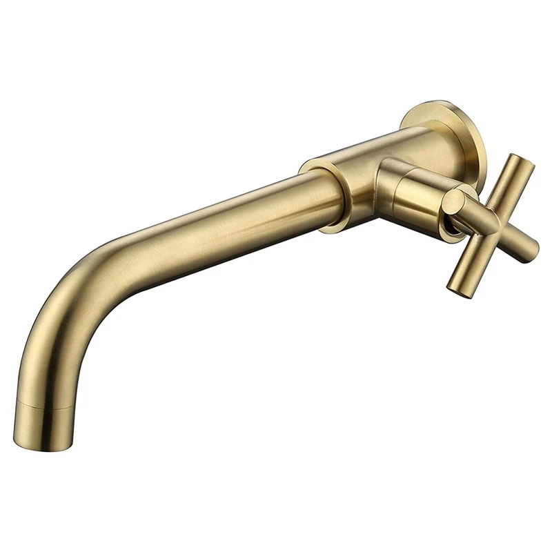 

Brass Wall Mounted Sink Basin Basin Faucet Bathroom Cold Water Tap Rotation Spout Bathroom Kitchen Supplies