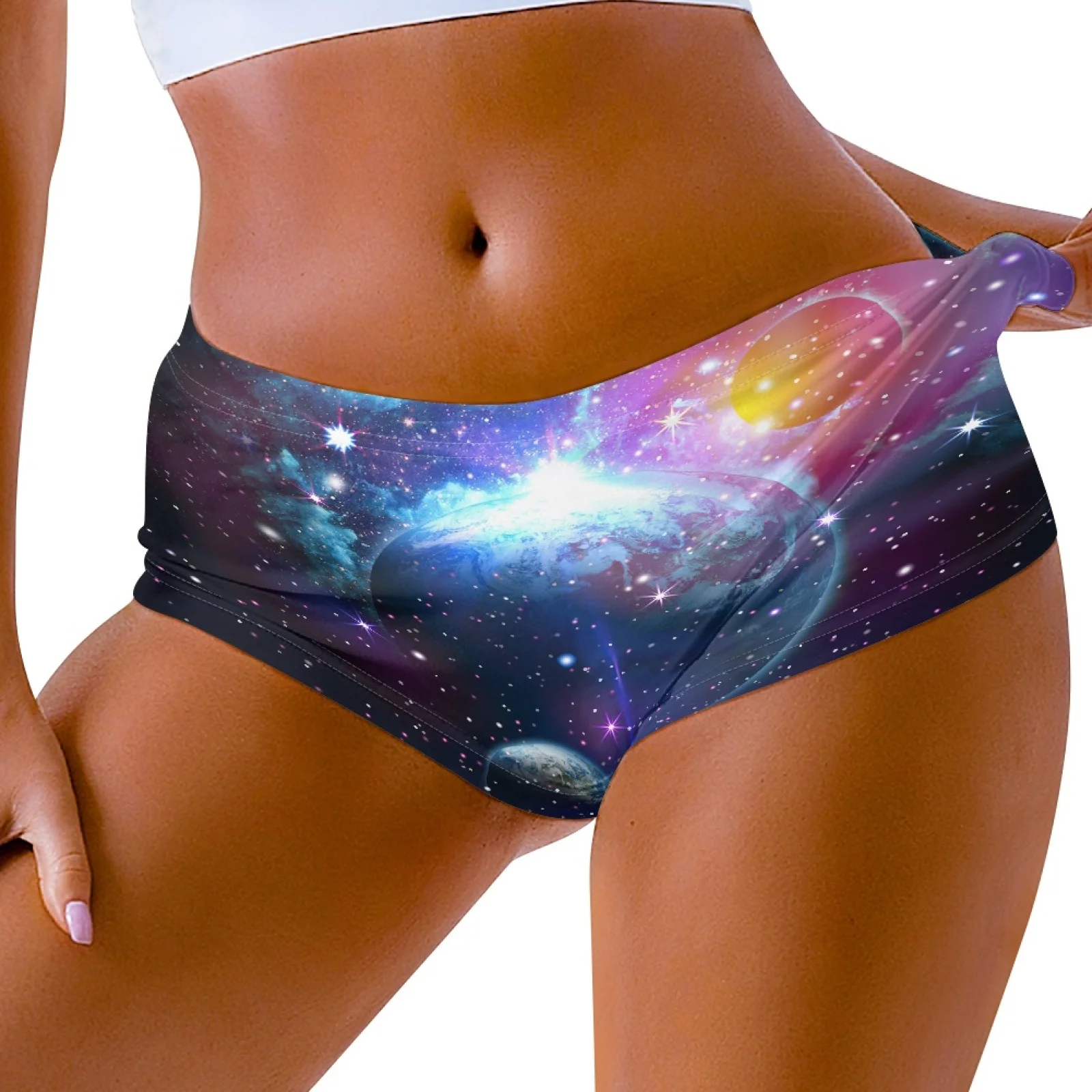 

The Galaxy Prints Yoga Shorts,Casual Sports Shorts,Seamless Push Up Hip Shorts,Breathable Safety Leggings,Luxury Design,Summer