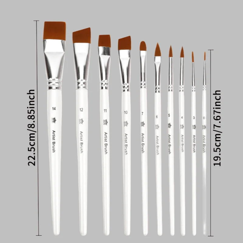 10pcs 다기능 아트 페인팅 브러쉬 세트 아티스트 아트 페인팅 후크 라인 수채화 구아슈 유화 브러쉬 아트 용품