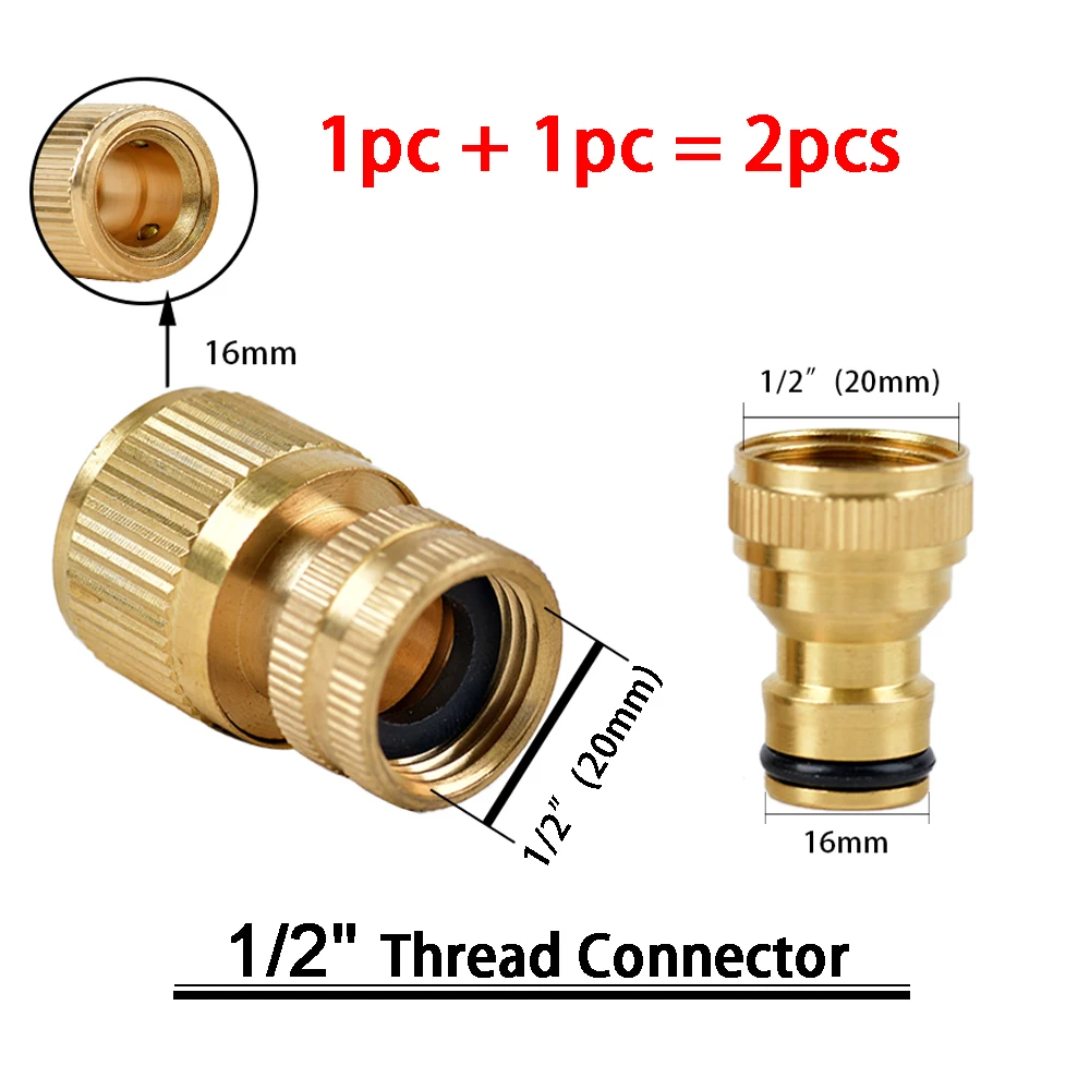 Garden Hose Quick Connect Brass Fittings Set - 3/4 & 1/2 Female and Male Connectors