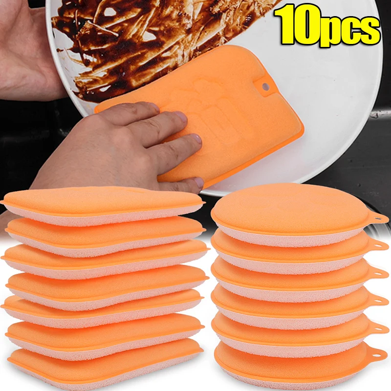 

1/10PCS Double Side Dishwashing Sponge Thickened Washing Dishe Pot Sponge Reusable Cleaning Cloth Durable Kitchen Cleaning Tools