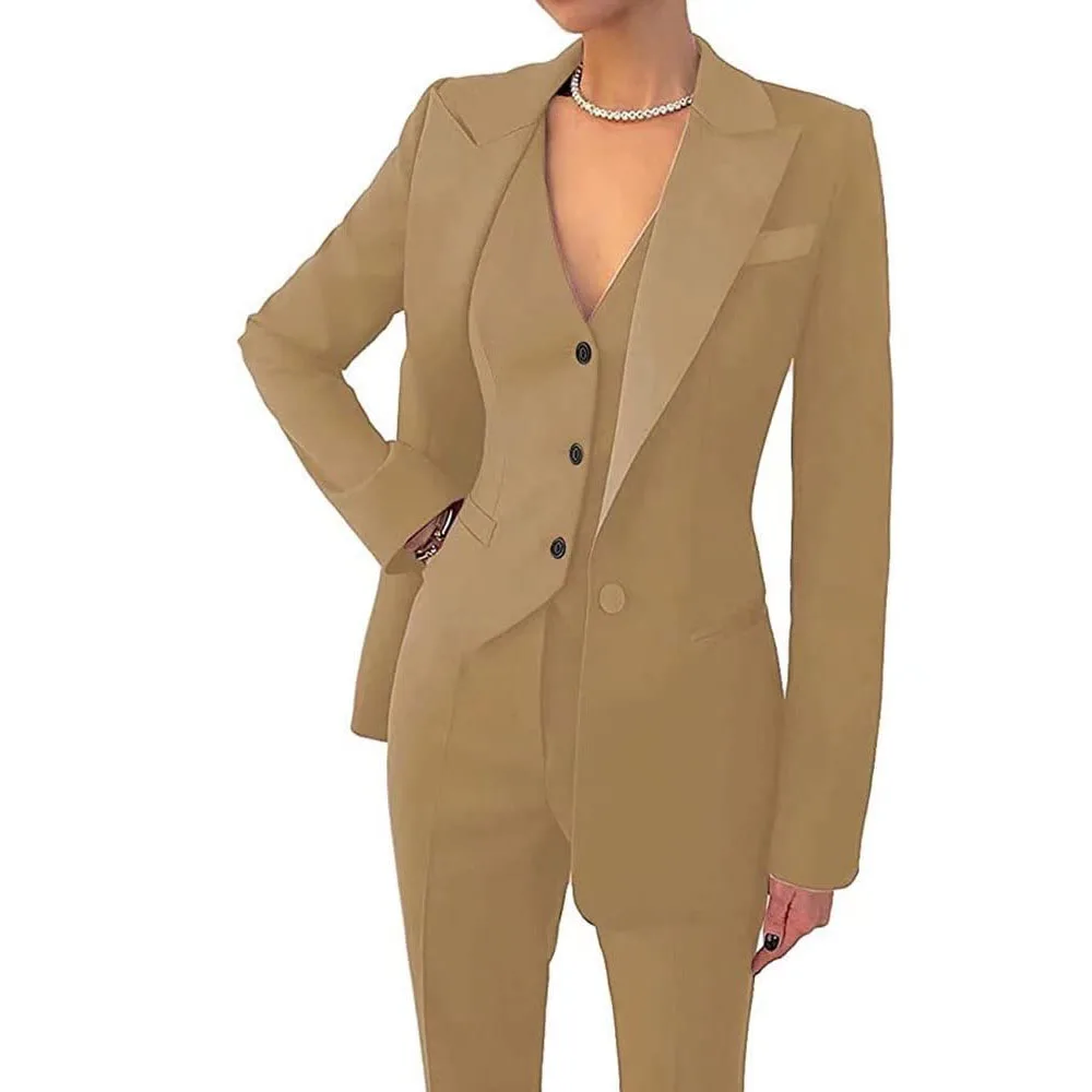 Business Lady Set Customiz Classic 3 Piece Suits For Women's Suit pant sets Work Office Professional Plus Size