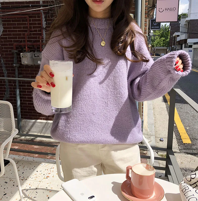 Fall 2021 Winter Womens Sweaters Women Clothing Knitted Loose Sweater Knitting Wool Oversize Pullover Woman Girls Thick | Женская одежда