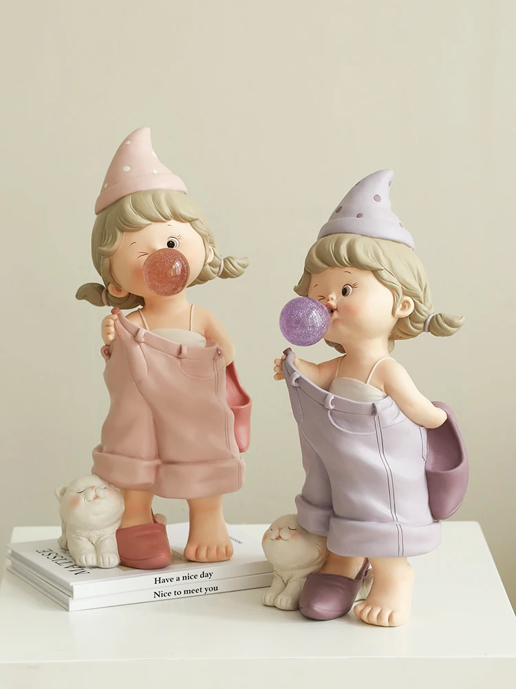 

Bubble girl living room TV cabinet ornaments birthday gifts for boys and children's room home accessories high-end sense niche