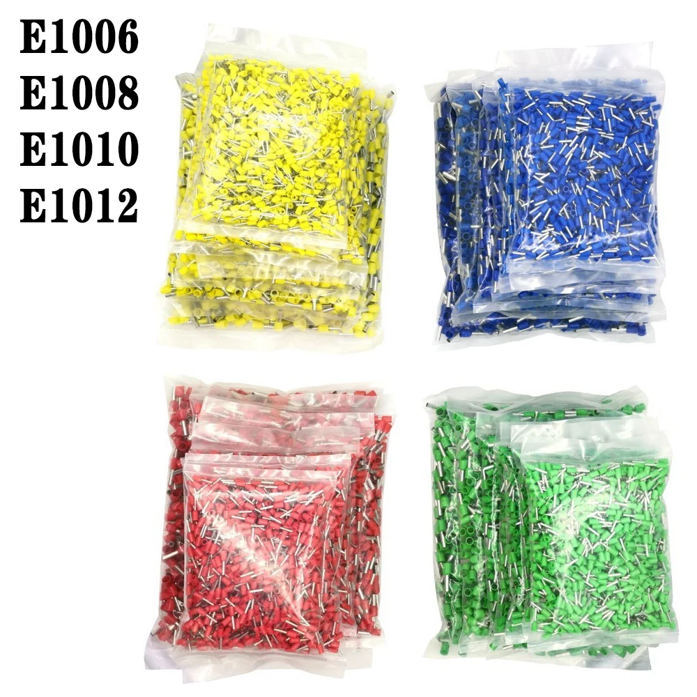 

E1006-8 1000pcs/Pack Insulated Cord End Terminal Crimp Terminal Wire Connector Crimp Ferrules Crimping Terminals Tubular AWG #22