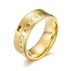 8MM Men's Stainless Steel Alphabet Number Spinner Ring Decoder Design Promise Engagement Wedding Band 1