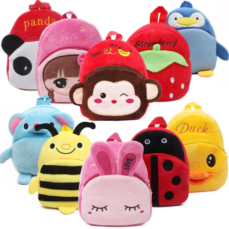 Fashion Children Bags 3D Cartoon Print Plush Kids Backpack Kindergarten Boys and Girls School Mini Book Bag | Мать и ребенок