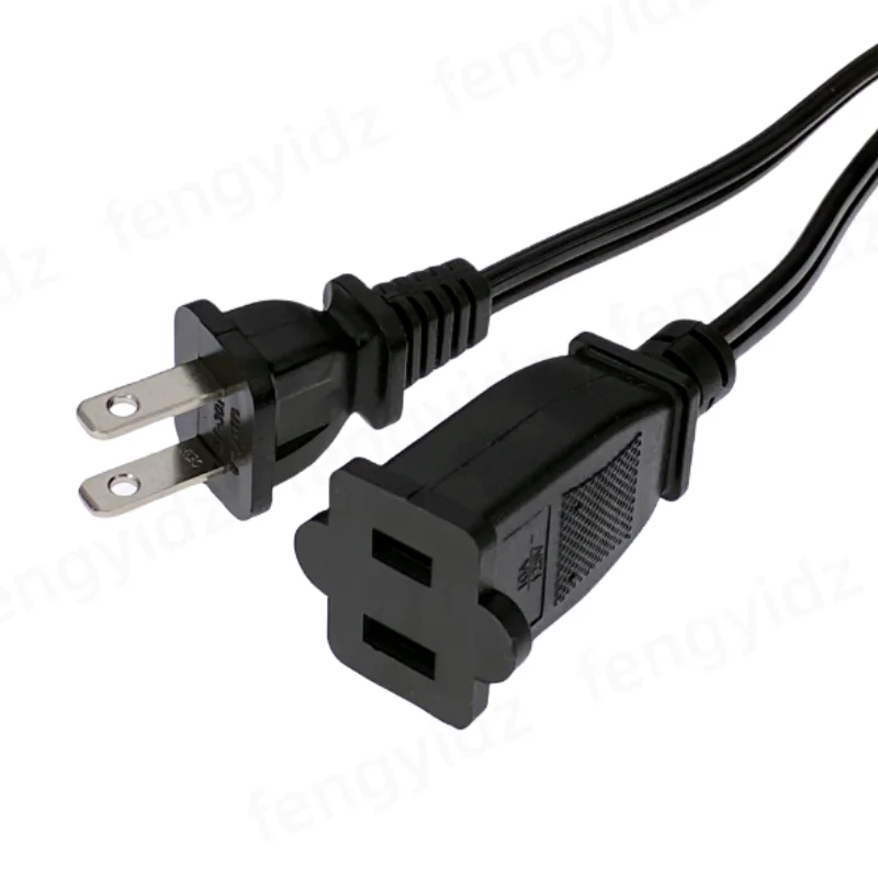 Durable 2-Prong AC Power Extension Cord - 1 Meter, 10A Capacity