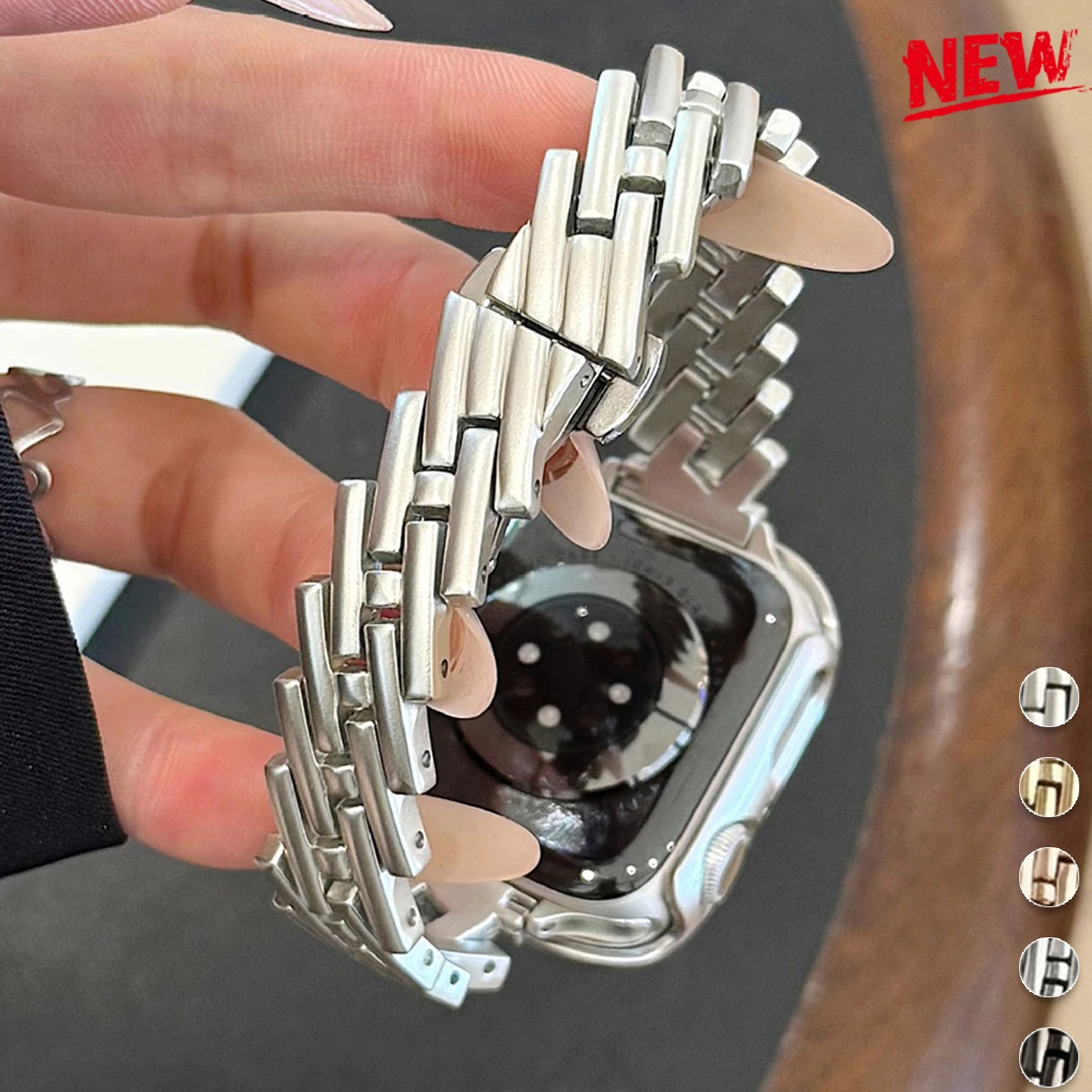 Elegant Metal Watch Strap - H-Shape Dressy Bracelet