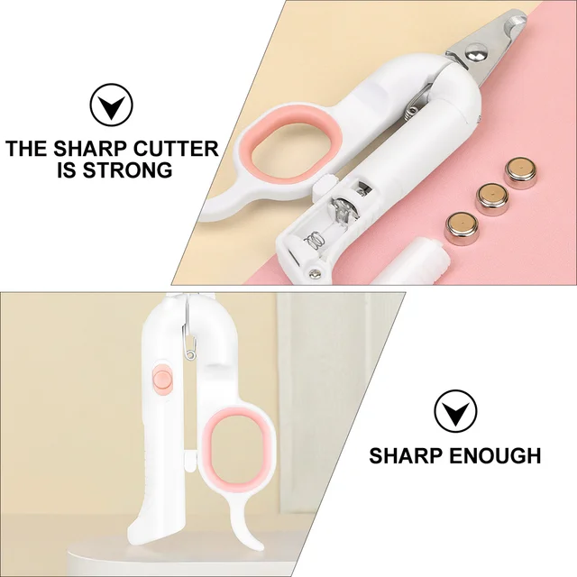 Pet Nail Clipper LED Light Ergonomic Handle Safe Dog Cat Nail Trimmer Cutter Grooming Tools Prevent Cut Small Animals 2