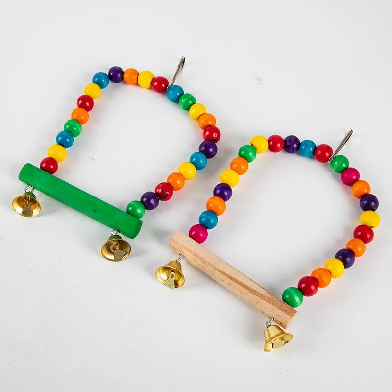 Bird Mirror Wooden Interactive Play Toy With Perch for Small Parrot Budgies Parakeet Cockatiel Conure Lovebird Cage Accessories