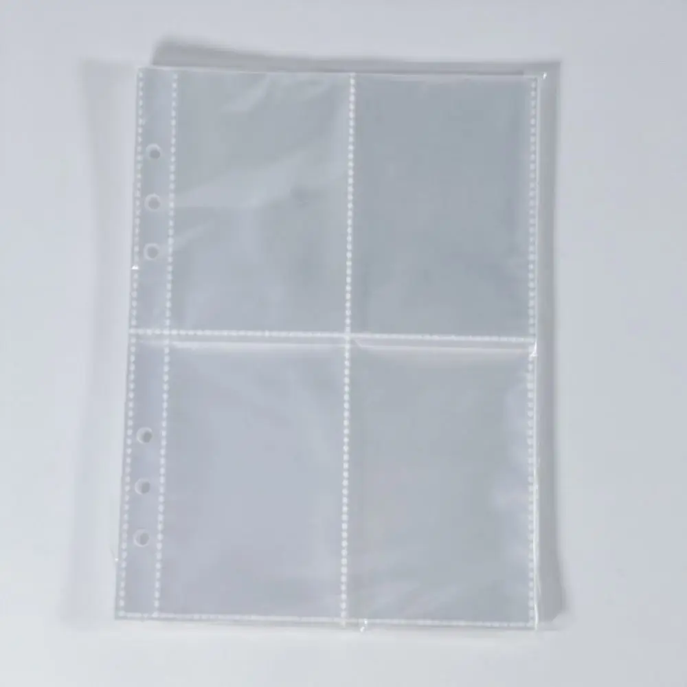 재사용 가능한 루즈리프 바인더 커버 다중 포켓 지퍼 클로저 투명 사진 앨범 방수 글리터 스티커 보관 다이어리