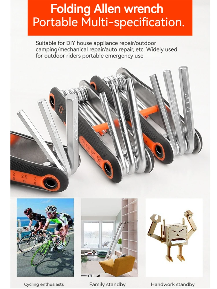 Inbusschlüssel, klappbarer Torx-Schraubendreher, spezielles Arbeitsschlüssel-Schlüsselsatz, universelle Hardware-Handwerkzeuge, fester Sechskantschlüssel – Detail 1