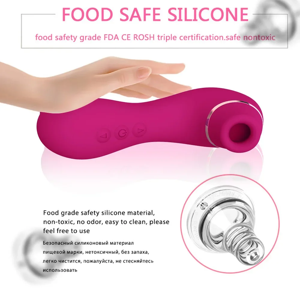 Female Sex Toy Vagina Sucking Vibrator Sucking Tongue Licking Vibrator Double-headed Female Masturbation Tool Breast Massager Clitoral Stimulator Satisfied for Woman
