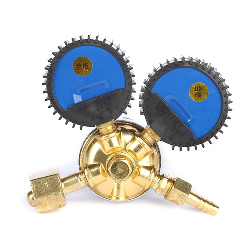 Flowmeter Welding Weld Gauge Beer Co2 Keg Regulator Safety Pressure Relief Valve Pressure Double Gauge Reducer