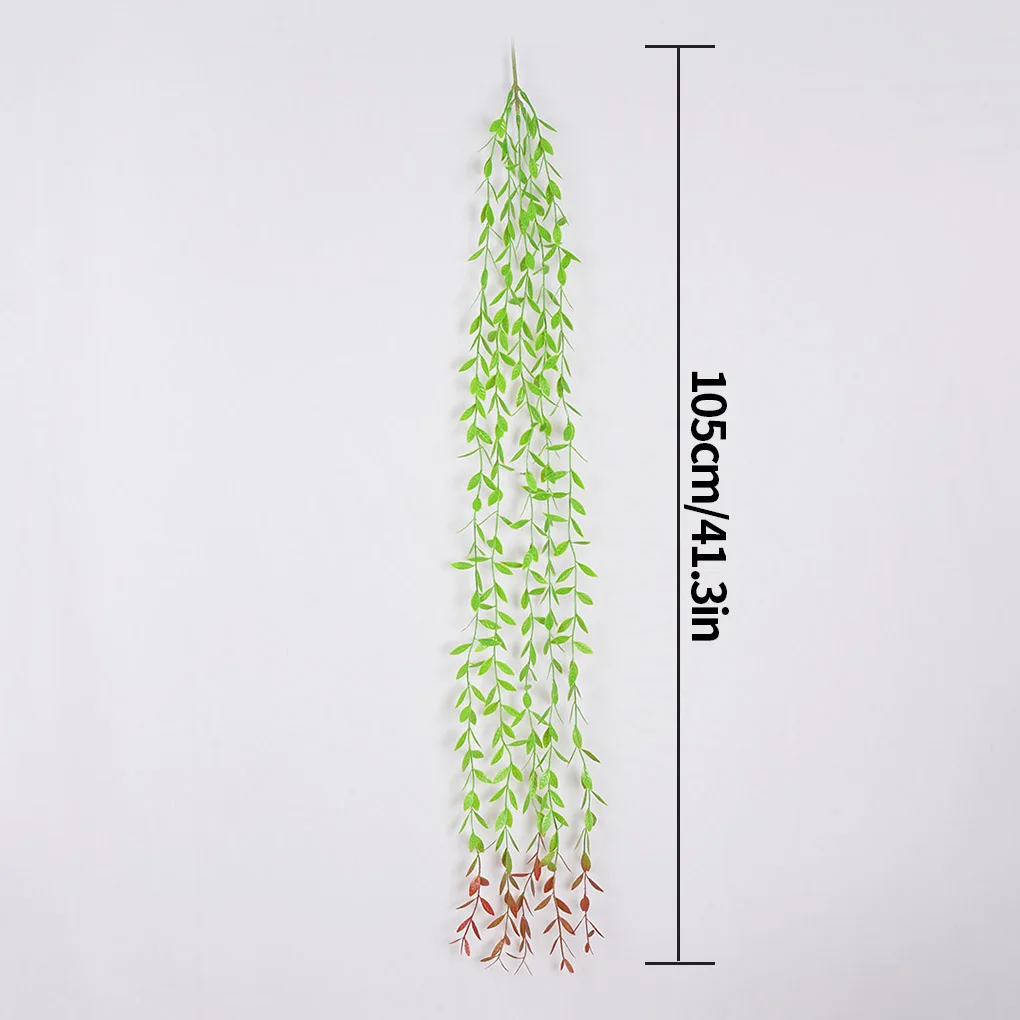 

6pcs Artificial Willow Garland Home Wall Hanging Plant Decor Wedding Party Fake Willow Leaves