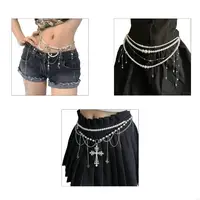 Multi Layered Pearls Tassels Waist Chain Belt for Women Elegant Body Chain with Adjustable Length for Parties and Festivals XX9C 2