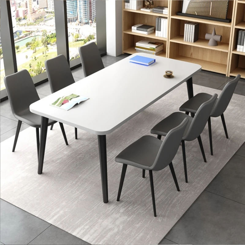 White Modern Conference Tables Standing Gaming Metal Drawer Office Desk Design Laptop Tavolo Riunioni Office Furniture CM50HY wholesale simple computer desk modern multi functional double drawer design computer desk u shaped steel frame desk legs