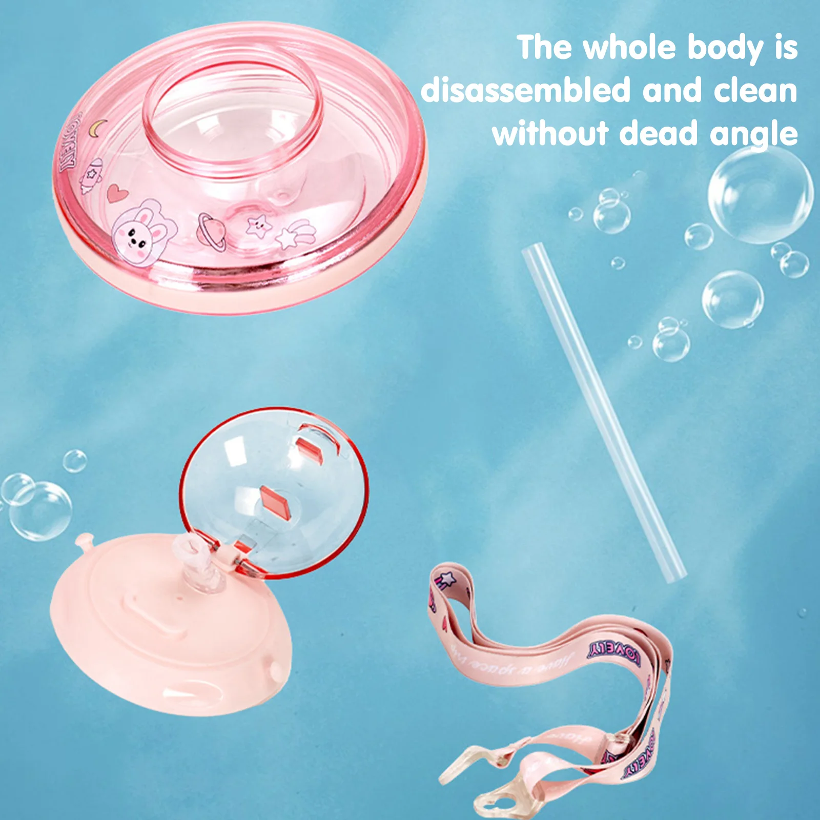 Ufo Shape Plastic Cup Summer Cute Water Bottle With Rope 550Ml