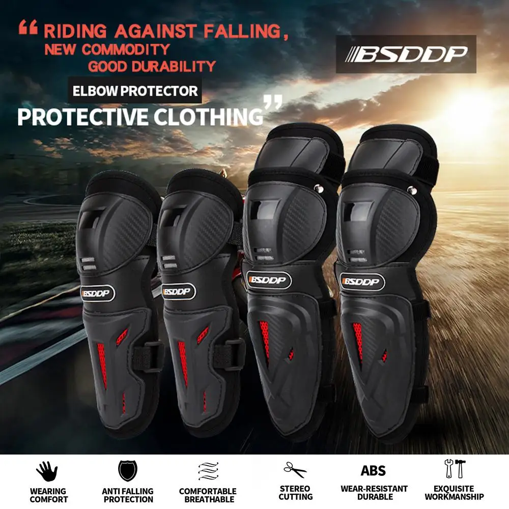 

4-piece Motorbike Knee Pads Elbow Pads Off-road Rider Protective Gear Riding Fall Prevention Four-piece Set