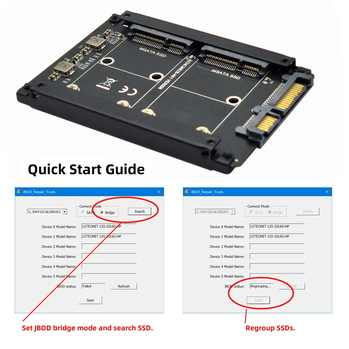 JBOD – boitier Raid0 pour pont vers disque dur SATA 2.5 pouces, Combo,  double disque dur MSATA Mini-SATA SSD - AliExpress
