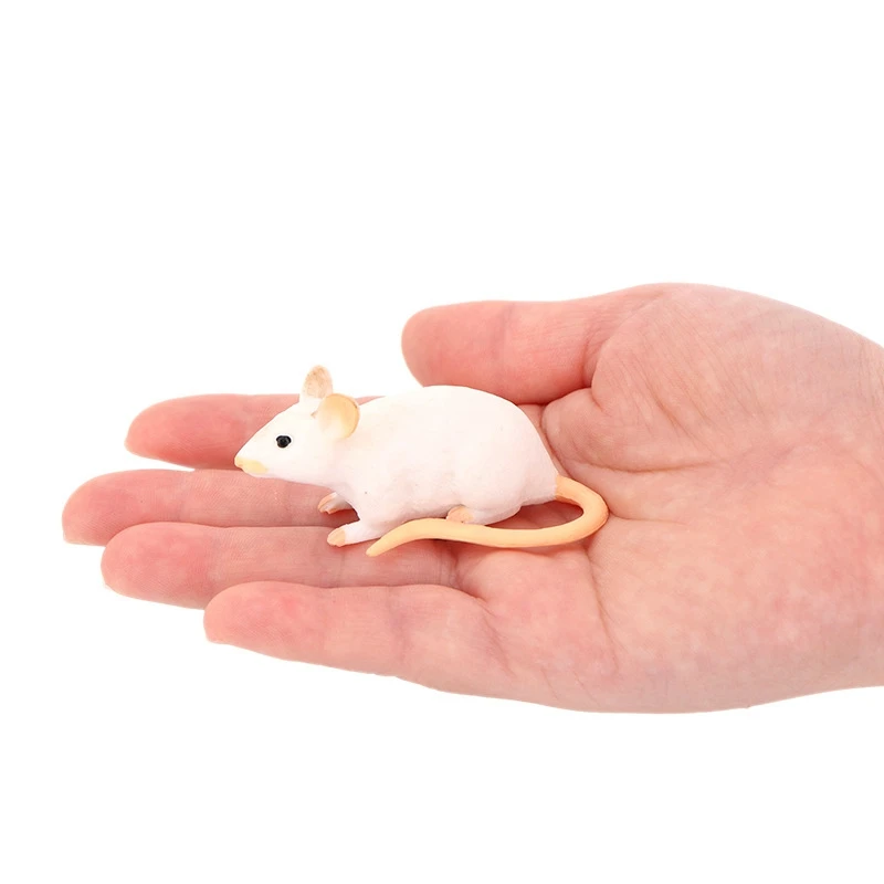 Simulation white mouse model desktop small rat ornament home mice decoration ornament crafts miniature figurines miniature ornament