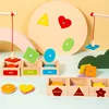 Children's Wooden Magnetic Color Shape Teaching Aid Classification Box Geometric Cognition Fishing Game Educational Toys For Kid 3