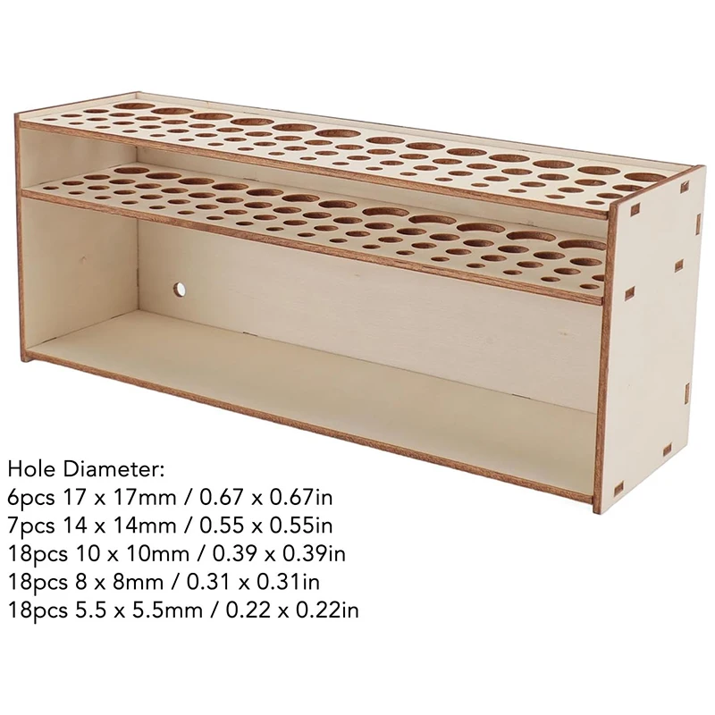 67 Slot Premium Wooden Brush Holder Painting Brush Pen Storage Holder Stand Durable Artist Desk Organizer DIY Assemble
