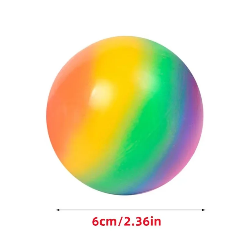 Creative Gradient Rainbow Flour Stress Relief Ball Toys Squeeze Slow Rebound Prank Ball for Kids Finger Training Toy Ball Gifts - Bilde 6