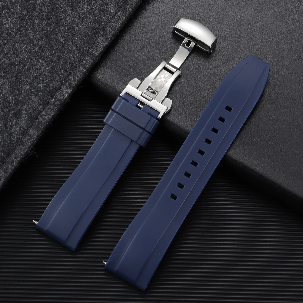Premium Quick Release Rubber Watch Strap - Silicone Replacement Bracelet in Various Sizes