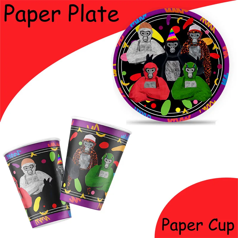 Jungle-Themed Birthday Party Tableware Set - Plates, Cups, and Napkins - Durable and Vibrant Design