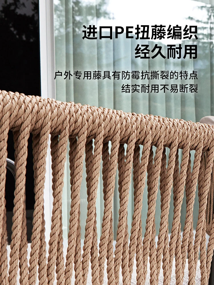Outdoor Sofa Patio Terrace Rattan Chair Outdoor Nordic Leisure Double Sofa Rattan Balcony Villa Garden