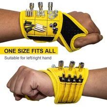 

Magnetic Wristband with Strong Magnets Holds Nails, Drill Bit. Gift for Father, Boyfriend. Belt Screw Holder Tool Storage Wrist