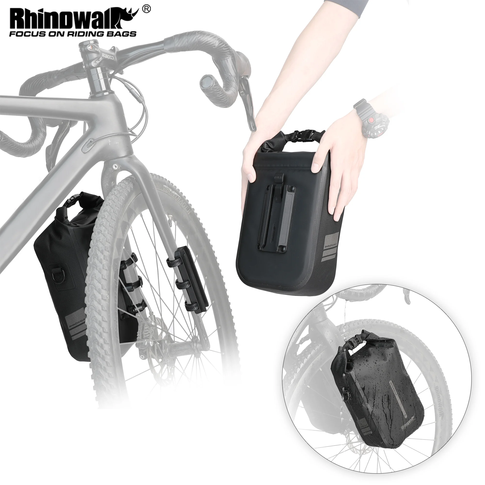 Rhinowalk Bike Bag Waterproof Quick Release Fork Bag 4/6L Cycling