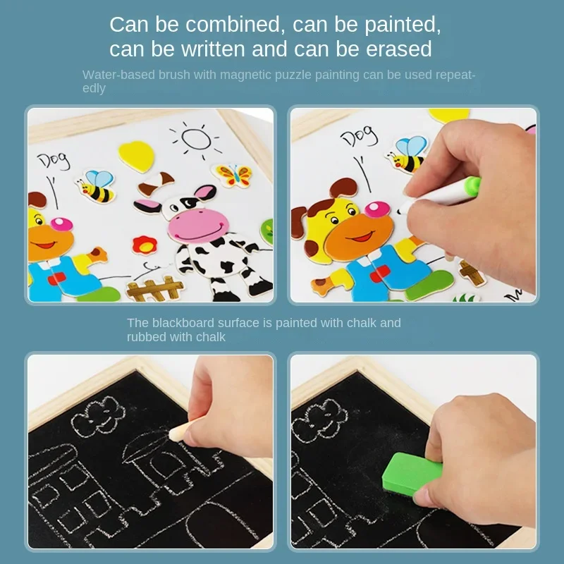 Montessori Baby Sketchpad Magnetic Collage Boy Early Childhood Toy Children Drawing Game Girl 3 Years 5 Holiday Gift Birthday 5