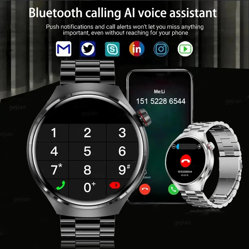New GPS Smart Watch Men  HD Screen Heart rate Bluetooth Call Waterproof