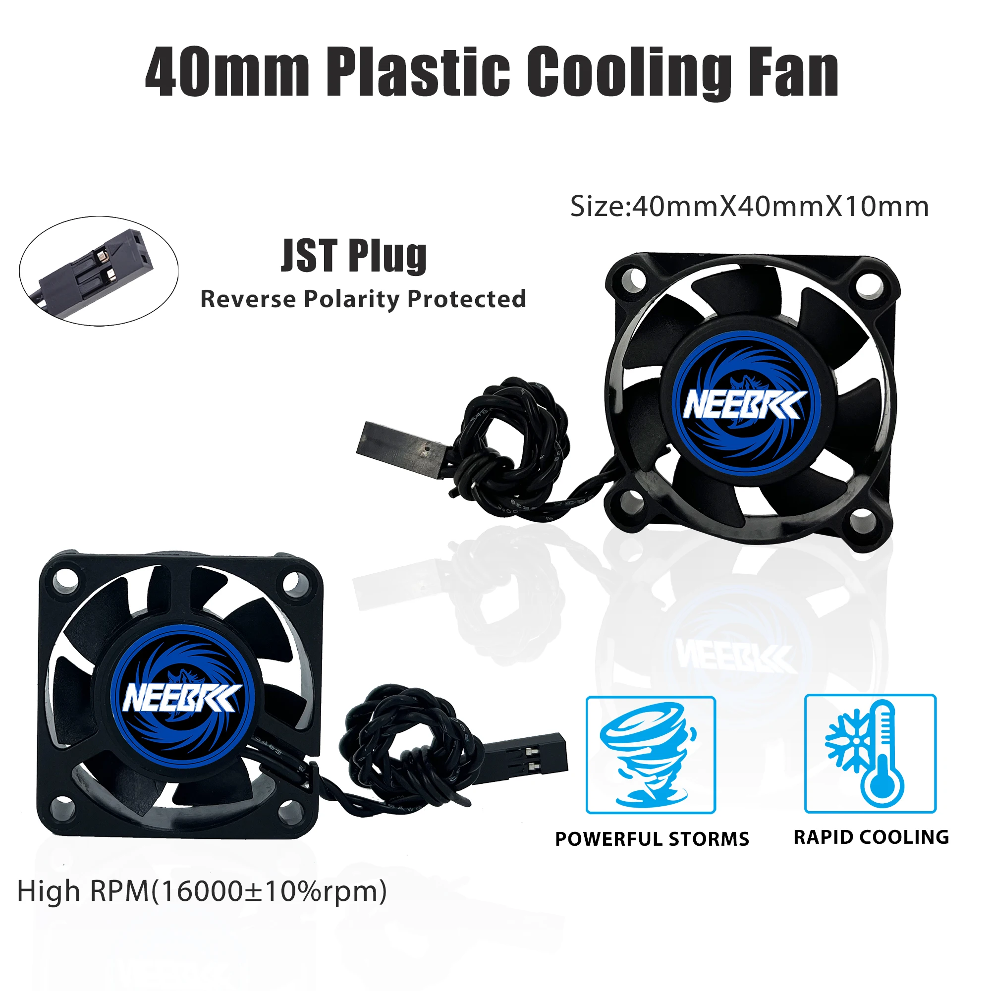 NEEBRC 25/30/35/40/45/50mm RC Lüfter Kühlkörper Hochleistungs-Ventilator 10000-30000 U/min 5V-12V JST-Anschluss für 28/36/42mm Motor ESC – Detail 12