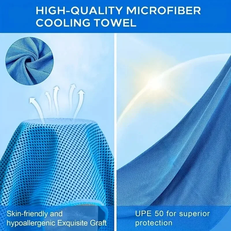 U Cooling Hoodie Towel Beach Camping Gym Building Sun Protection Quick Drying Sports Cooling Towel Headband 3