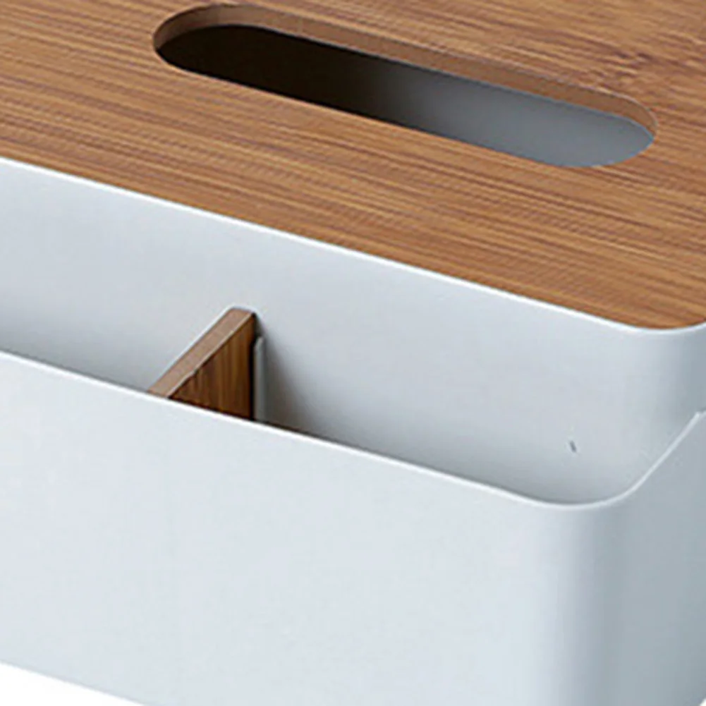 Table Wooden Cover Tissue Box Tissue Paper Remote Control Storage Box Towel Case Desktop  Organizer 5