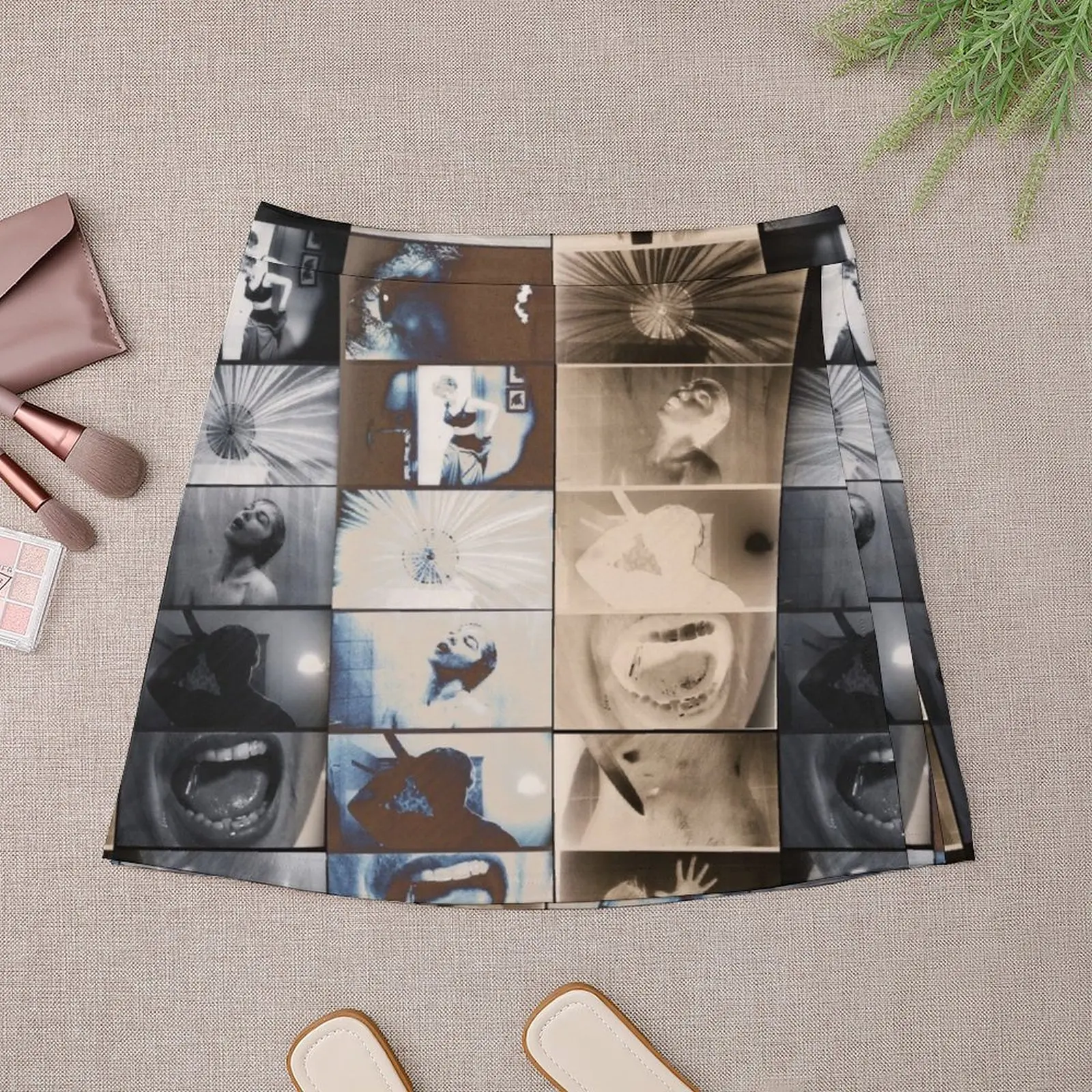 Psycho Shower Scene, Gray Pattern, Officially Licensed Fan Art Mini Skirt shorts short skirts for women