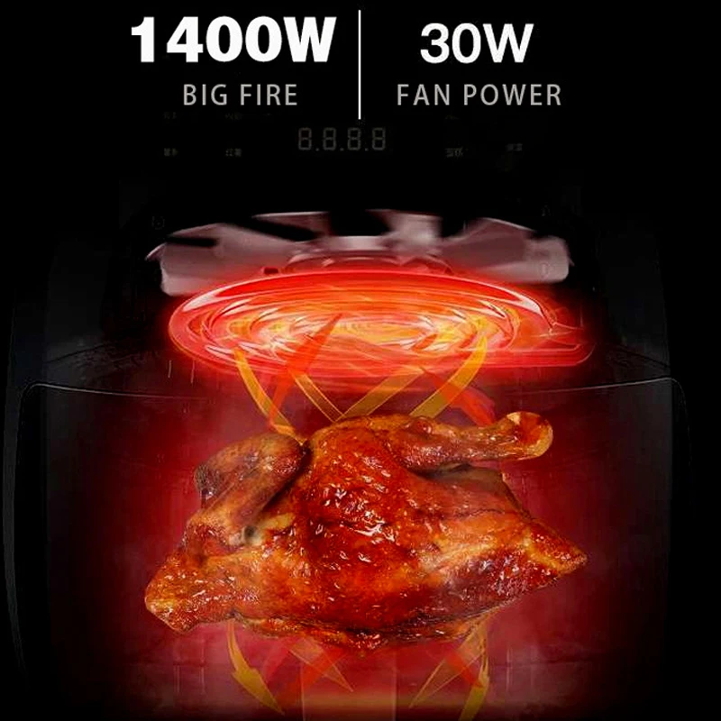 5L/1400W Utensilios de cocina pantalla táctil roja y multifuncional Air  Fryer sin Oil Smart Food Machine aprobado por la CE - China Freidora de  aire comprimido y freidora de aire eléctrico precio