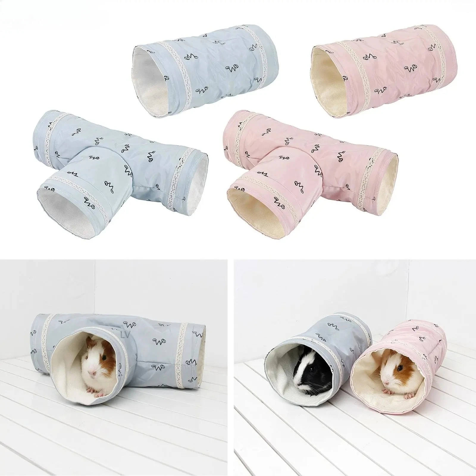 Guinea Pig Tunnel Tube Chinchilla Hedgehogs Dutch Rats Hamsters Cage Accessories Supplie Bearded Dragon Small Animal Pet Bed Toy small pet tunnel hamster cage tunnel