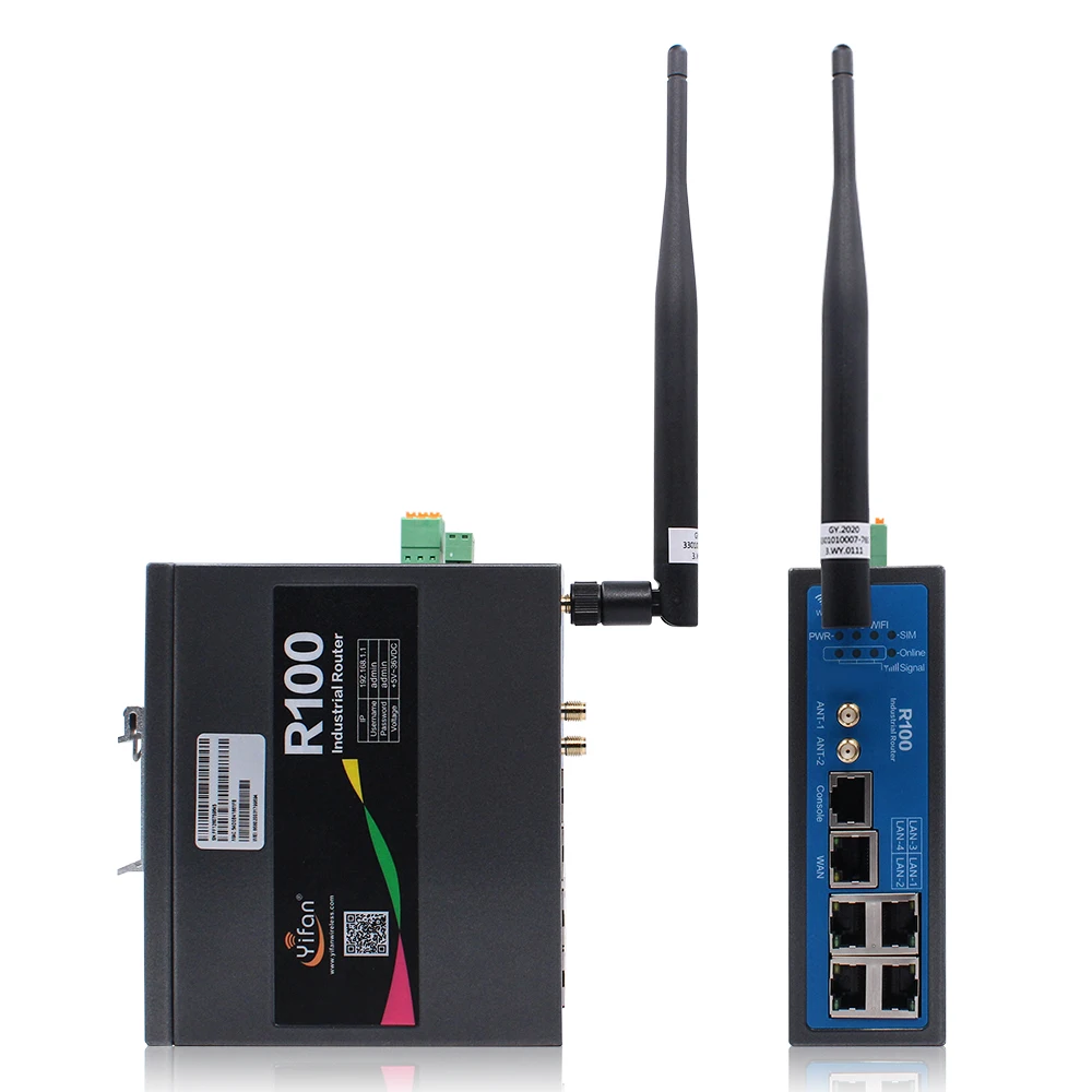 Support I/O RS232 RS485 ports R100 industrial 4G VPN wifi Router with Sim card slot Ethernet port