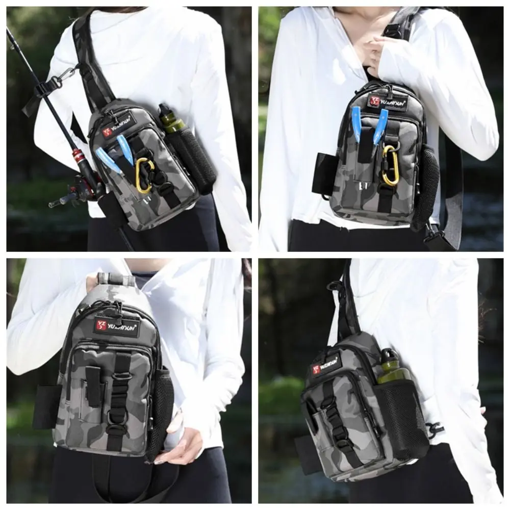 Rod Holders Fishing Chest Bag Waterproof Crossbody Lure Fishing Bags Bait Storage Waist Bag Fishing Tackle Pack Outdoor Sports