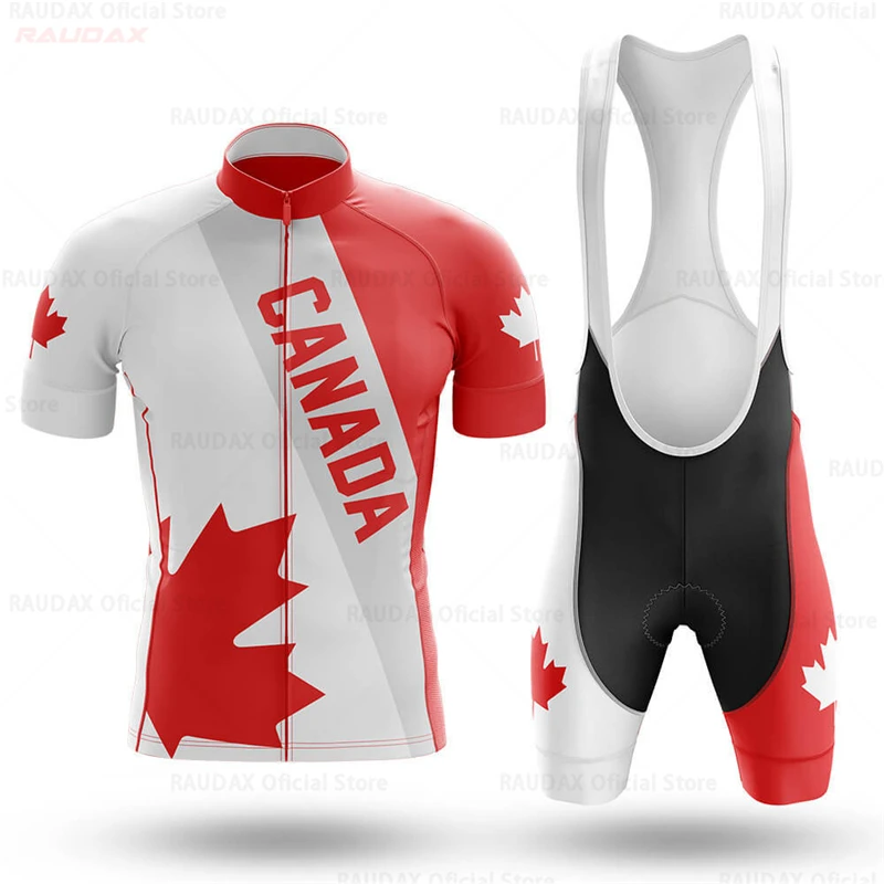 

New Canada Cycling Team Clothing Bike Jersey Ropa Ciclismo Quick Dry Mens Summer Short Sleeve BICYCLING Maillot Culotte Set