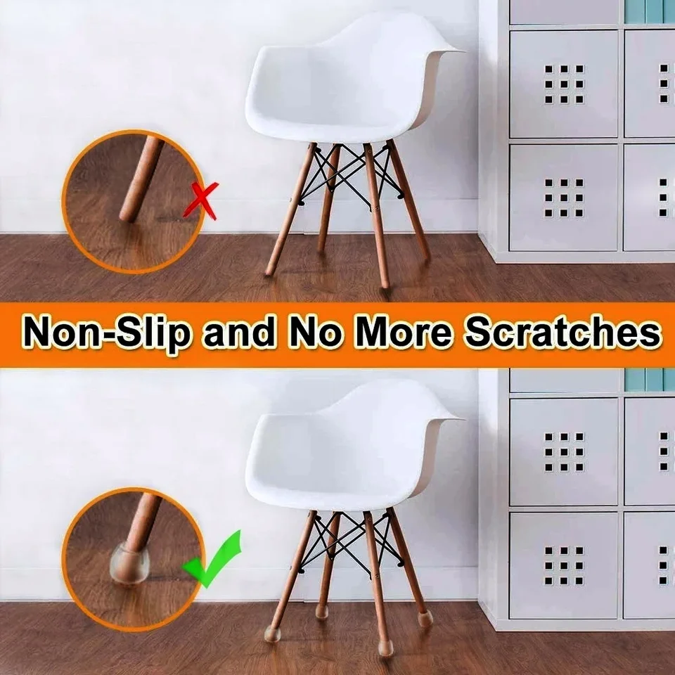 32-Pack Silicone Chair Leg Tips - Floor Protectors For Hardwood & Tile Furniture