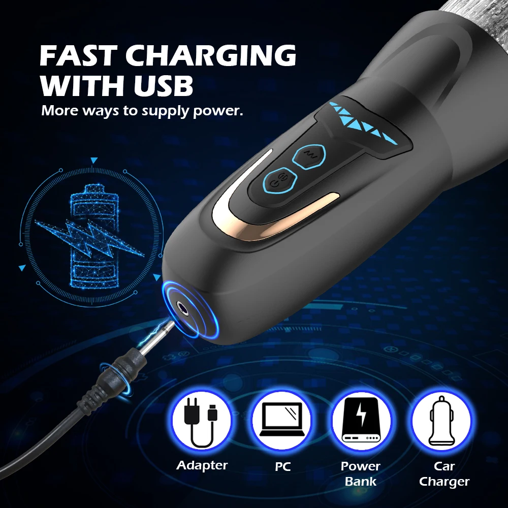 Αυτόματο ηλεκτρικό έμβολο περιστρεφόμενο κορόιδο αρσενικό πίπα Αυνανιστής Κύπελλο Dildo Real Oral Vibrator Sex Toys για άνδρες_voghion.com