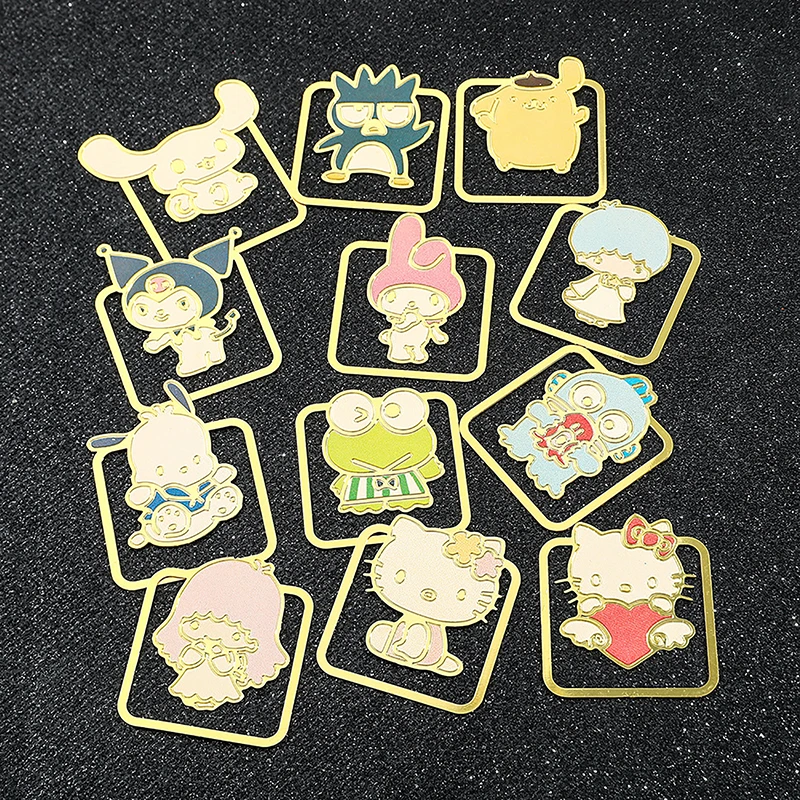 

Kawaii Sanrio Hello Kittyss закладки для книг из мультфильма аниме металлические закладки для детей канцелярские принадлежности подарок коллекция Подарки для милых девушек