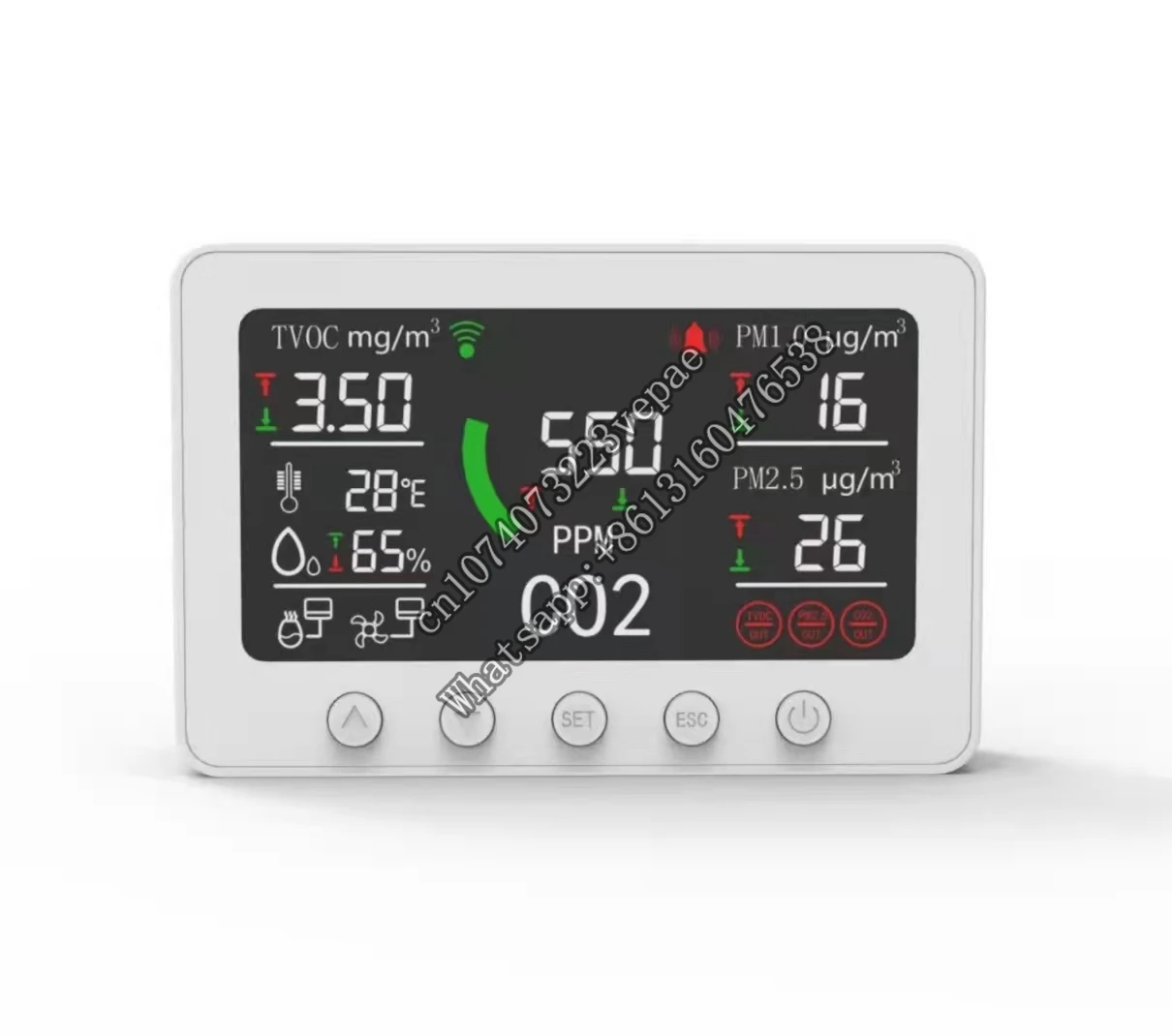 

2021 Tuya smart wifi wall mounted CO2 meter TVOC IoT controller with NDIR sensor portable multi gas detector detecteur co2