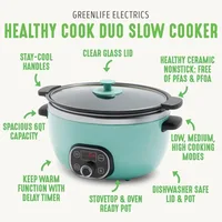 6QT Programmable Slow Cooker, Removable Nonstick Pot, Keep Warm & Digital Timer, Dishwasher Safe Glass Lid & Crock, Slow Cookers 2